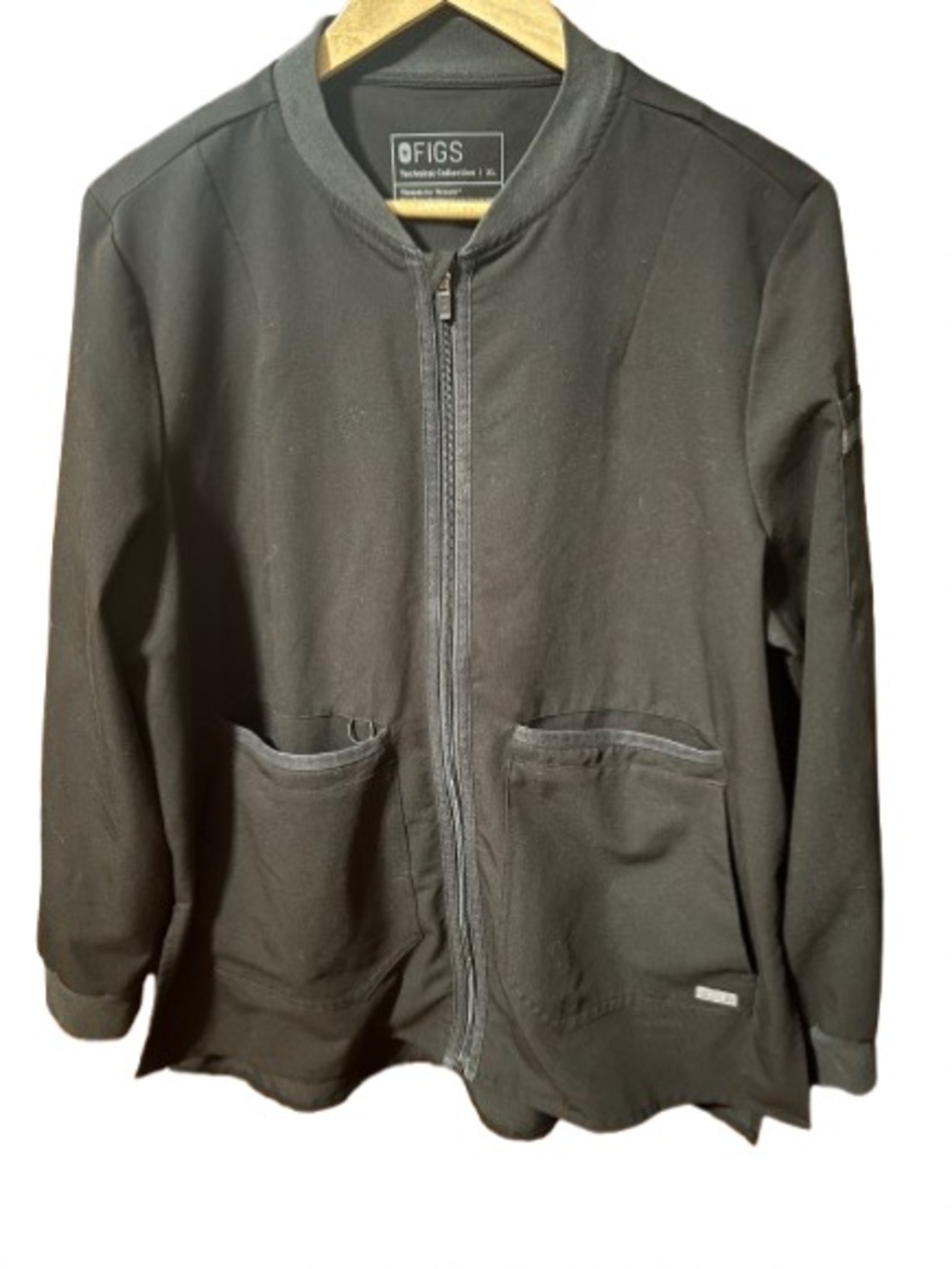 FIGS Technical Collection Black Full Zip Jacket Size XL